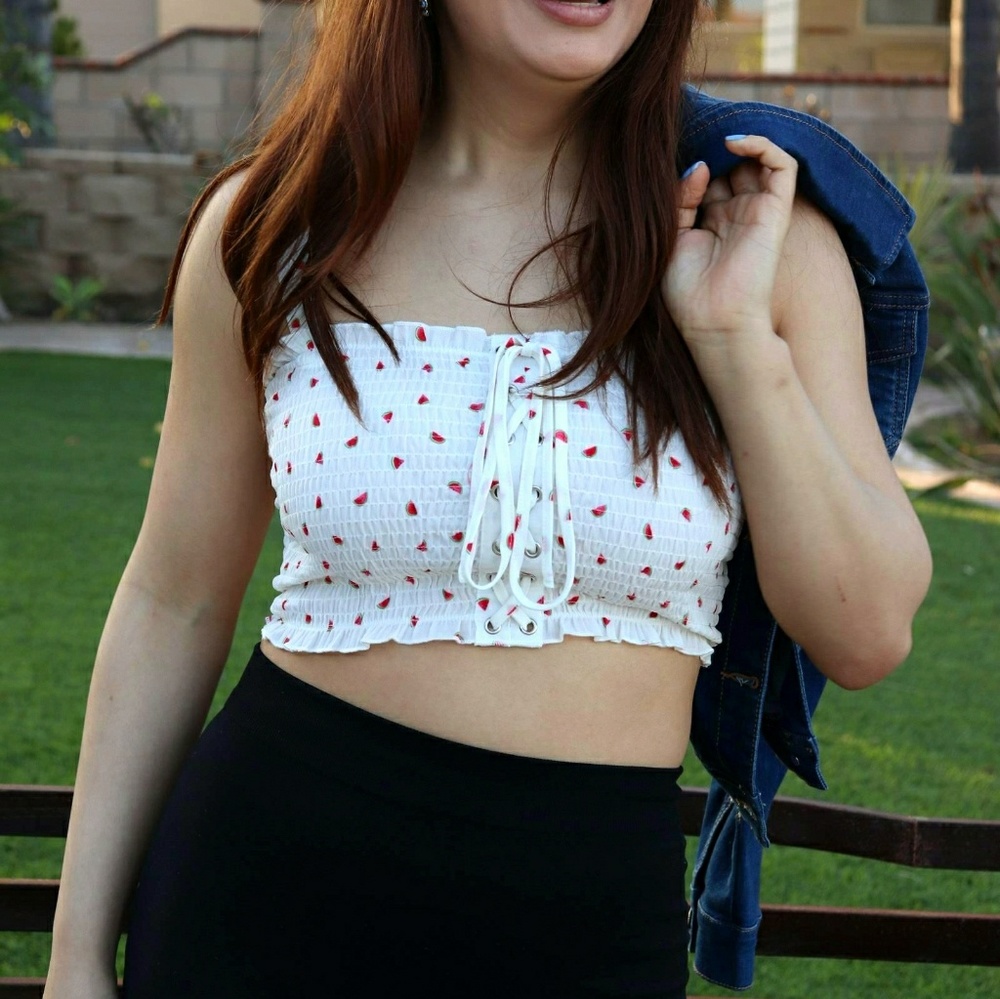 White crop top